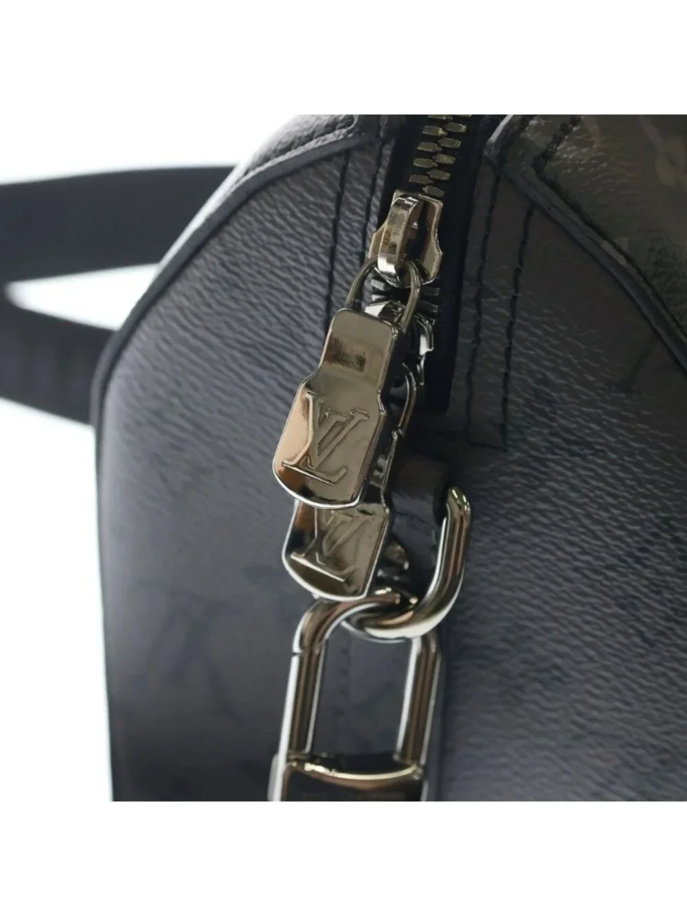 Louis Vuitton Monogram Eclipse City Keepall 2-Way Shoulder Bag Black Leather